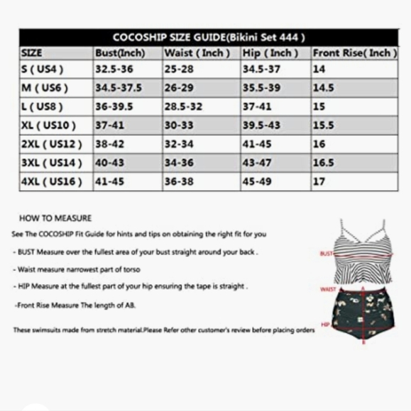 COCOSHIP Women's Retro Boho High Waist Bikini - Picture 3 of 4